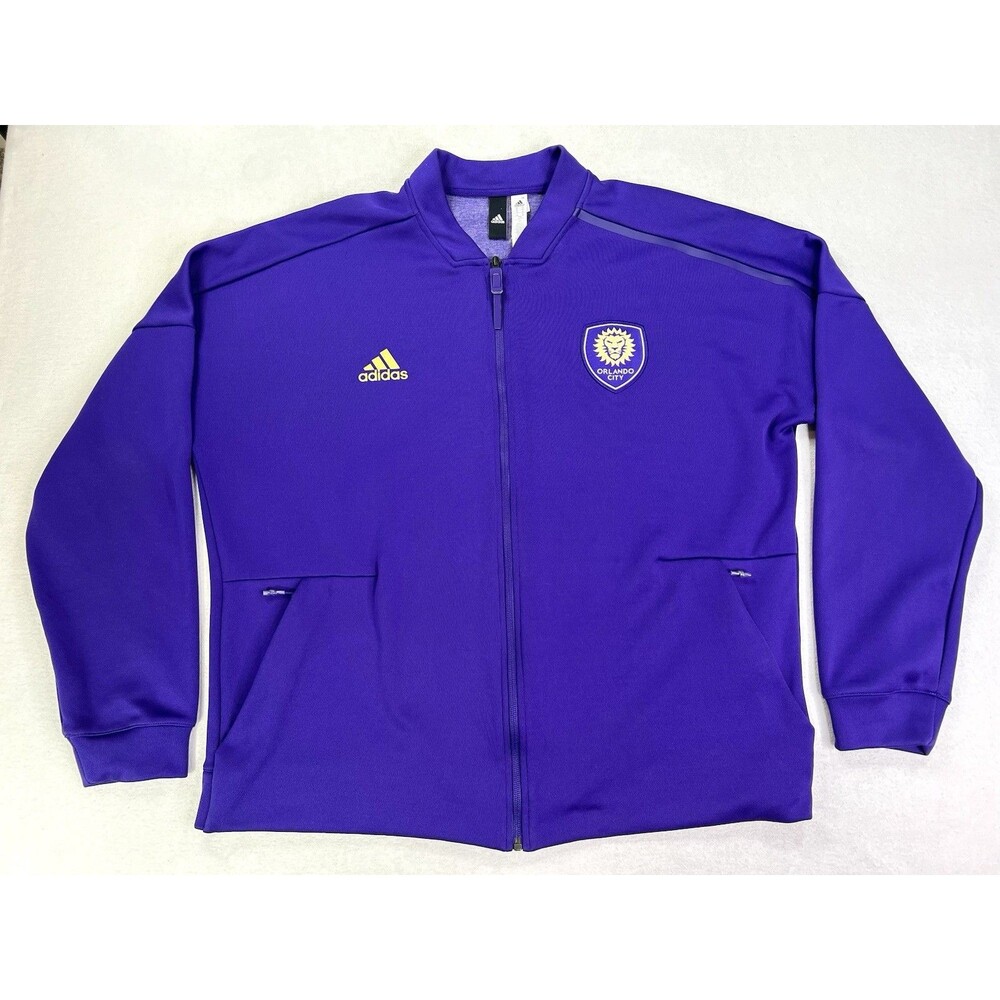 Adidas Orlando City Soccer Purple Zip-Up Jacket Mens Size XL